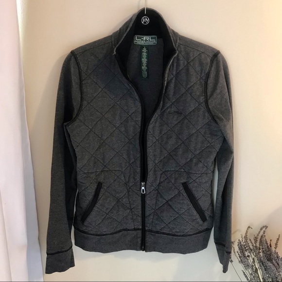 L-RL Ralph Lauren Active Quilted Sweaterwear Jacket - Picture 2 of 4